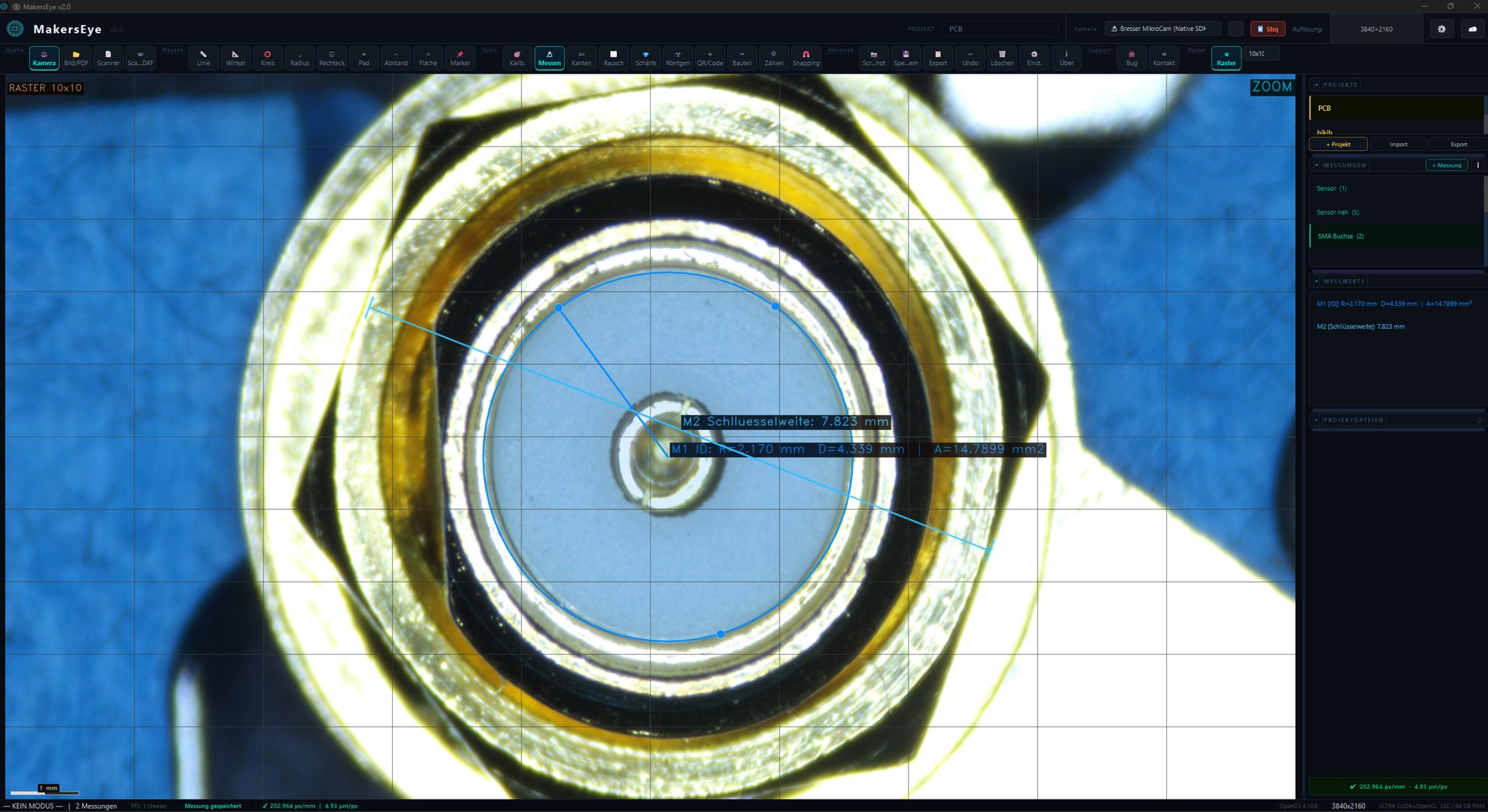 SMA-Buchse Kreismessung